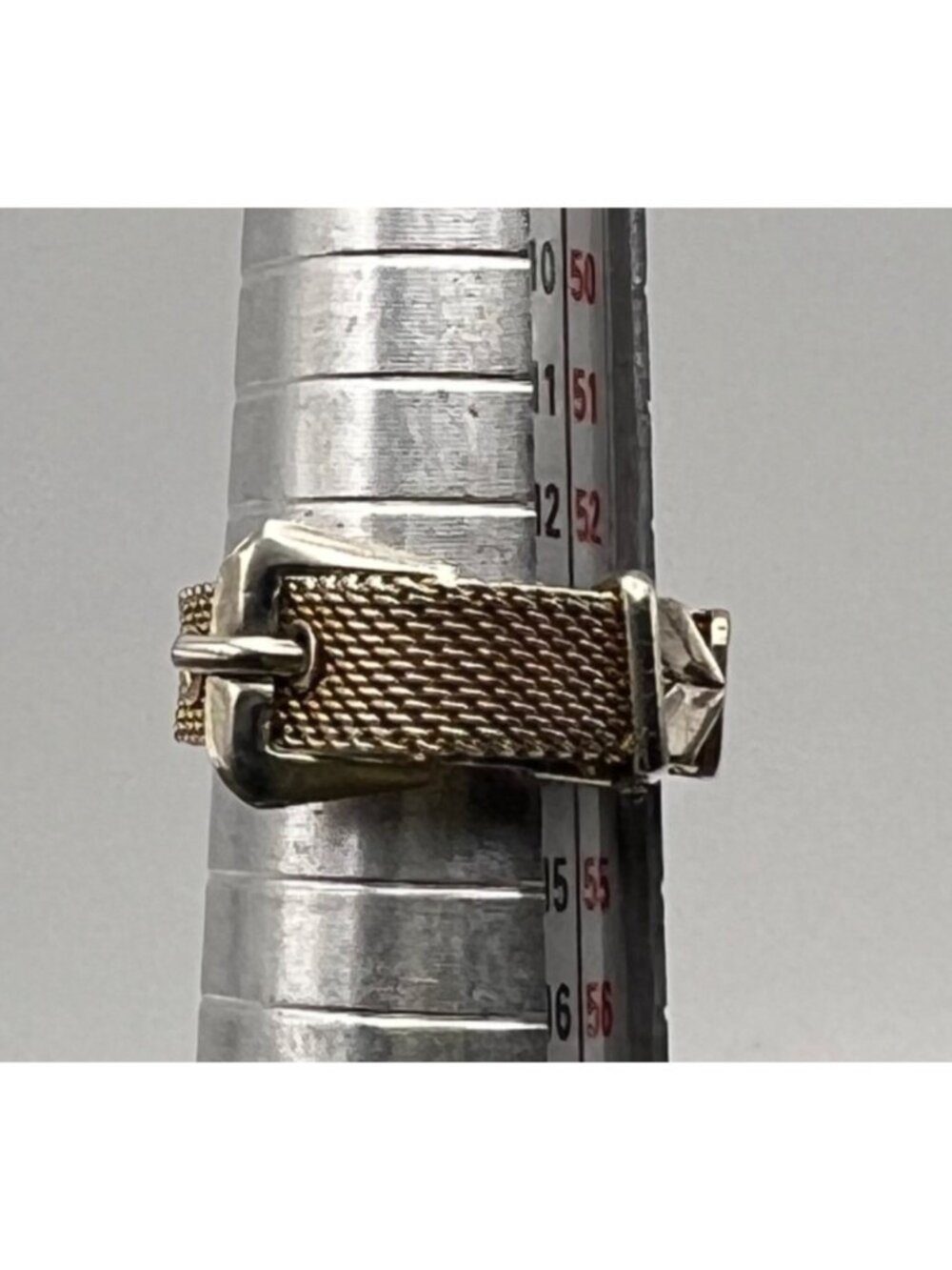 Vintage Gold Tone ID Bracelet Ring Set "Regina" Mesh Belt Buckle Adjustable - Picture 9 of 10